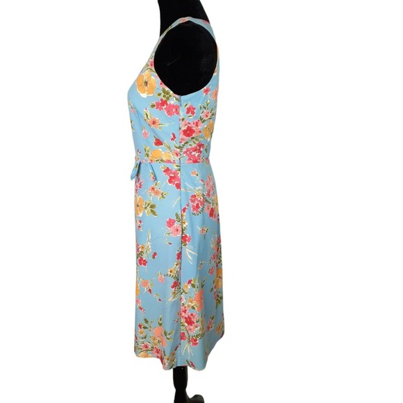 MOSCHINO Cheap and Chic Bright Floral Dress Knee Length Blue Pink Yellow US 8 - Picture 5 of 9